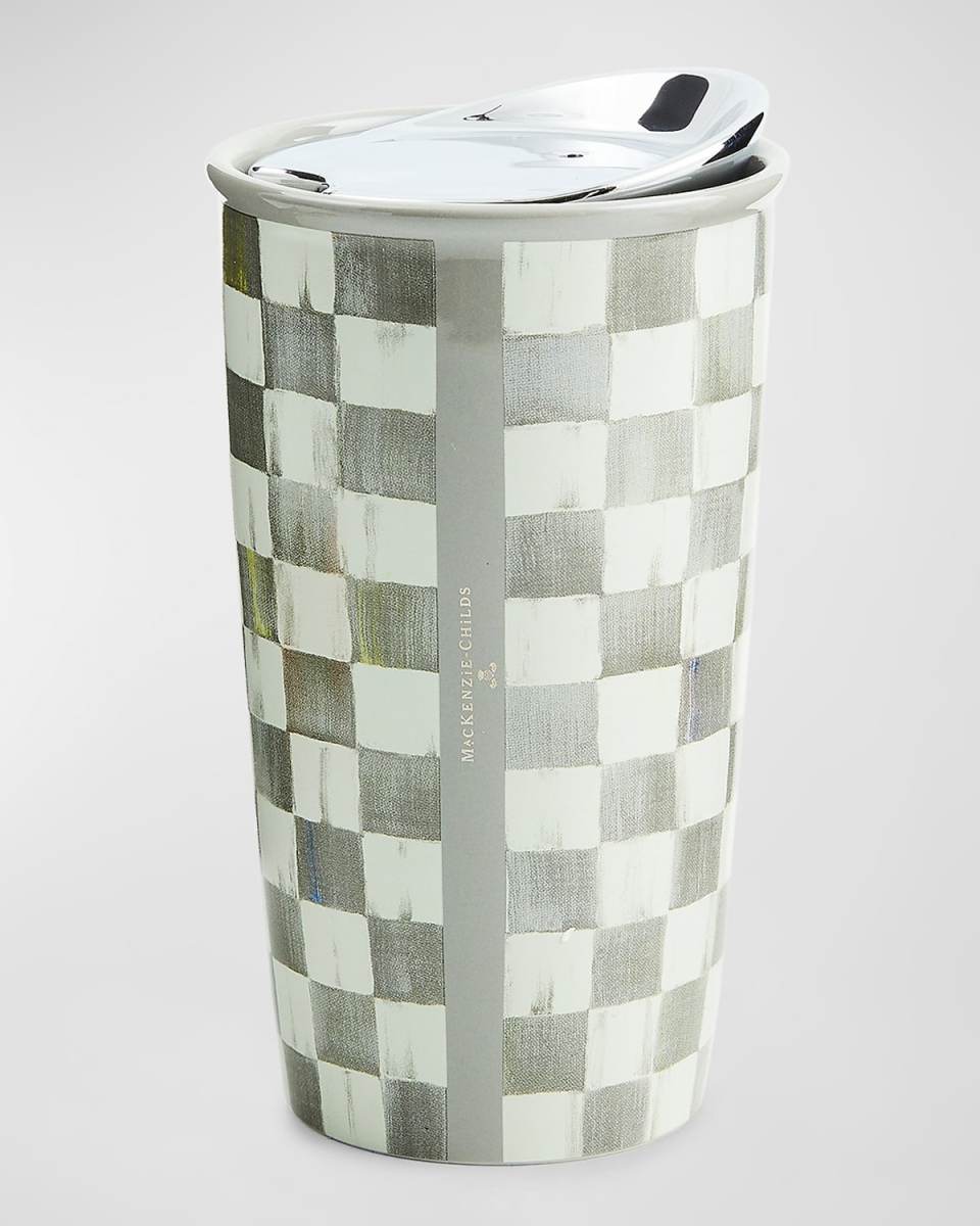 Sterling Check Ceramic Travel Cup